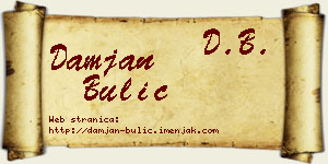 Damjan Bulić vizit kartica